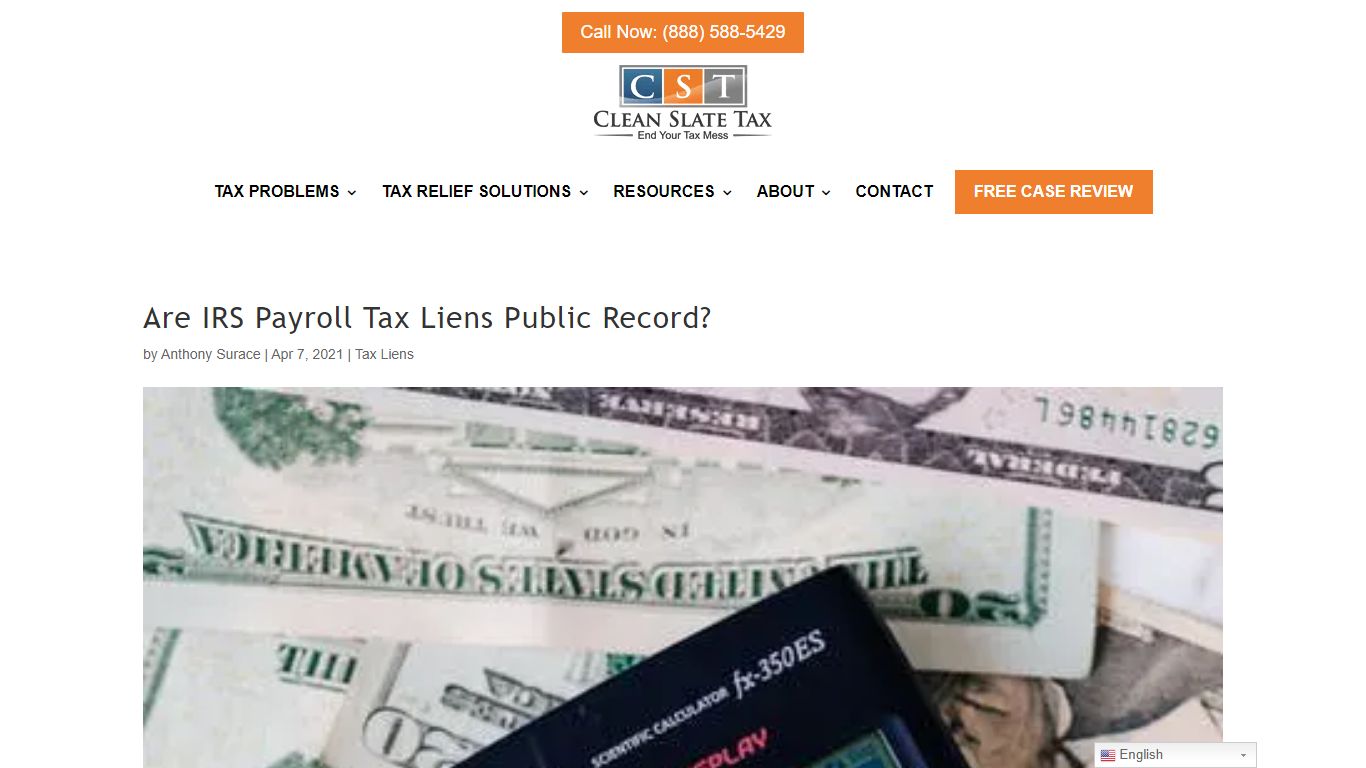 Are IRS Payroll Tax Liens Public Record? - Clean Slate Tax