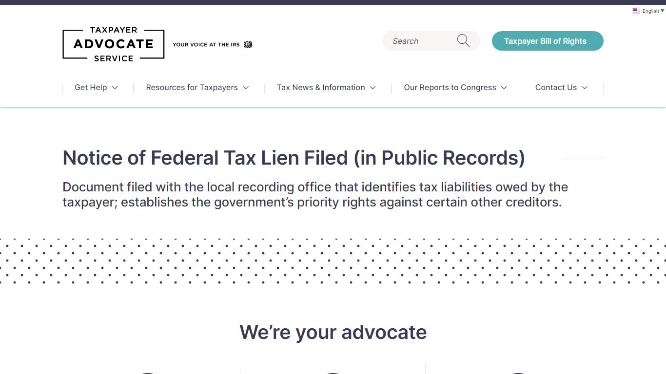 Notice of Federal Tax Lien Filed (in Public Records)