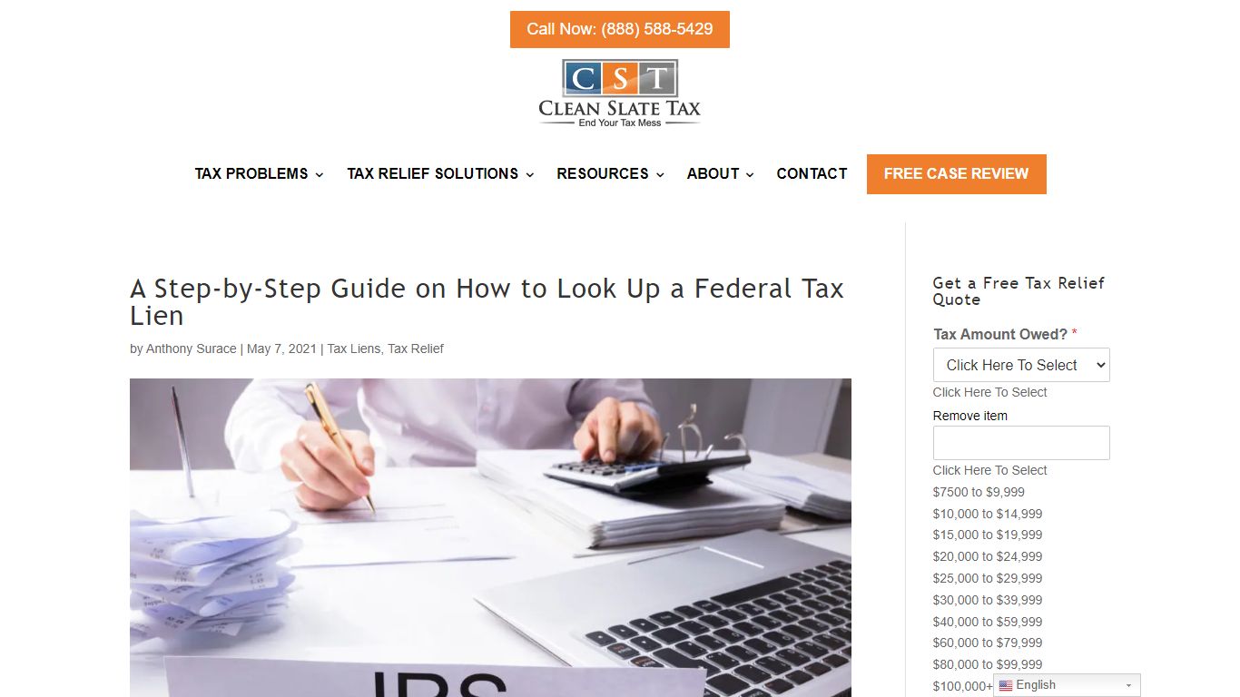 A Step-by-Step Guide on How to Look Up a Federal Tax Lien - Clean Slate Tax